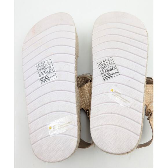Yoki Chiara 20 Platform Espadrille Double Strap Sandals Raffia Size US8.5 EU39 - Picture 8 of 9